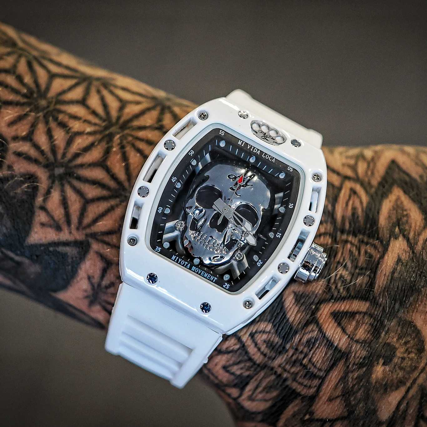 Montre Édition Limitée MVL "Skull" - Blanc/Argent