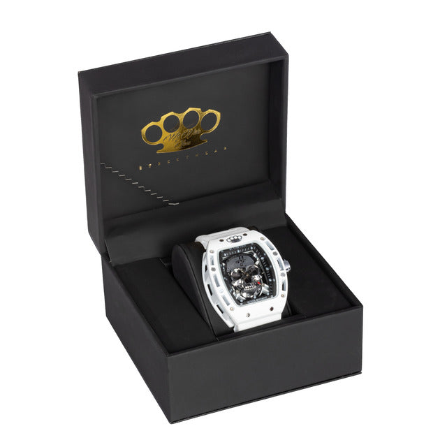 Montre Édition Limitée MVL "Skull" - Blanc/Argent