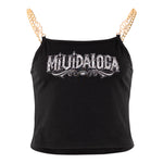 Load image into Gallery viewer, MVL &quot;ribatats&quot; woman chain top - black