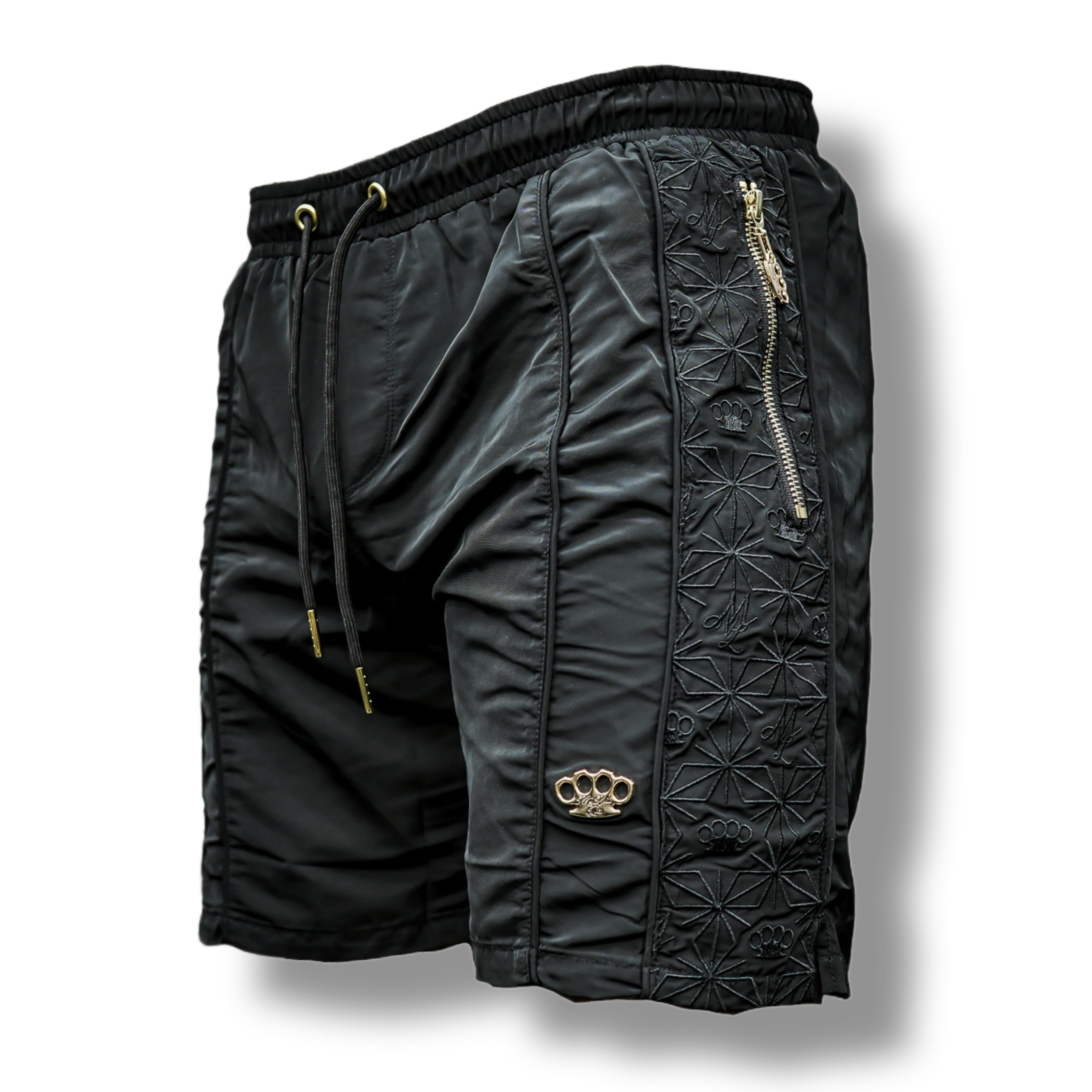 MVL Geometrische Badeshorts - Schwarz / Gold