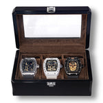 Charger l&#39;image dans la visionneuse de la galerie, 3 x MVL Skull watch with wooden luxury case