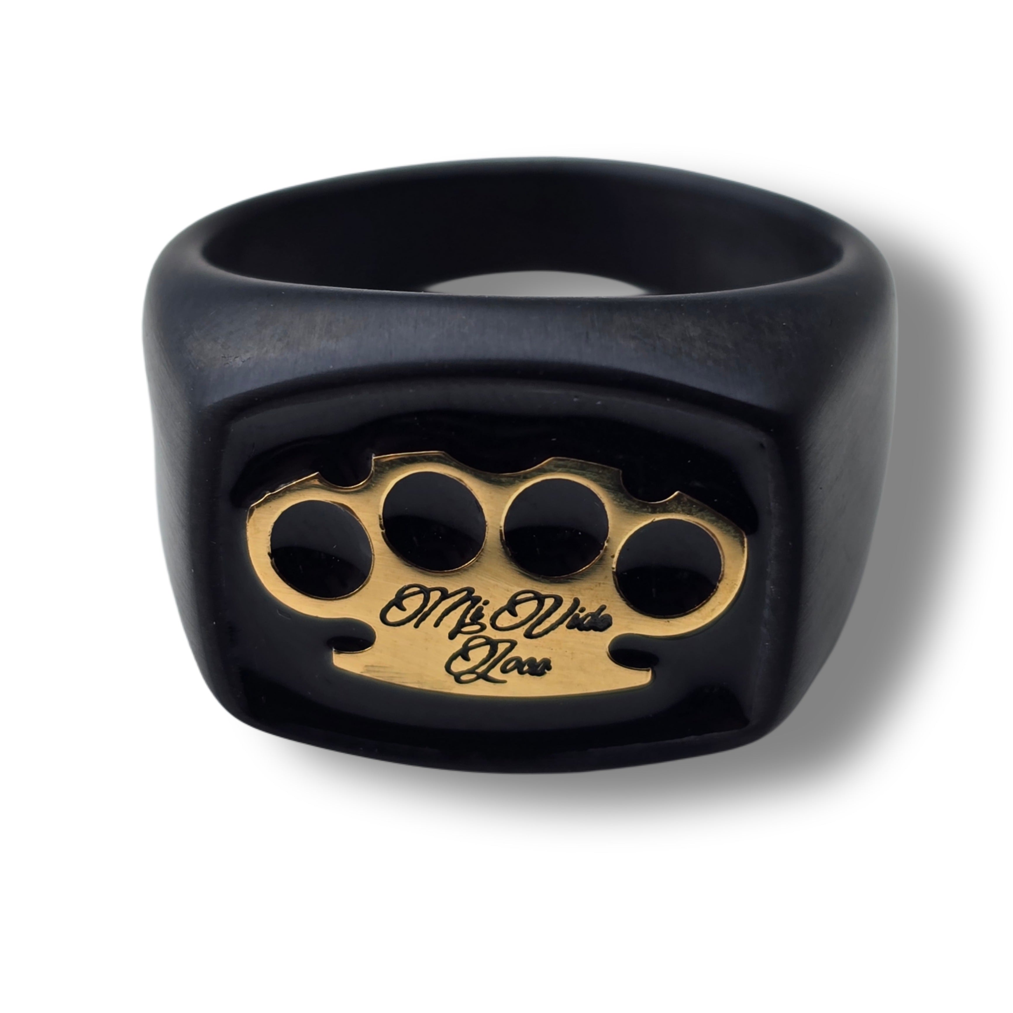 Bague MVL Signet noir/or