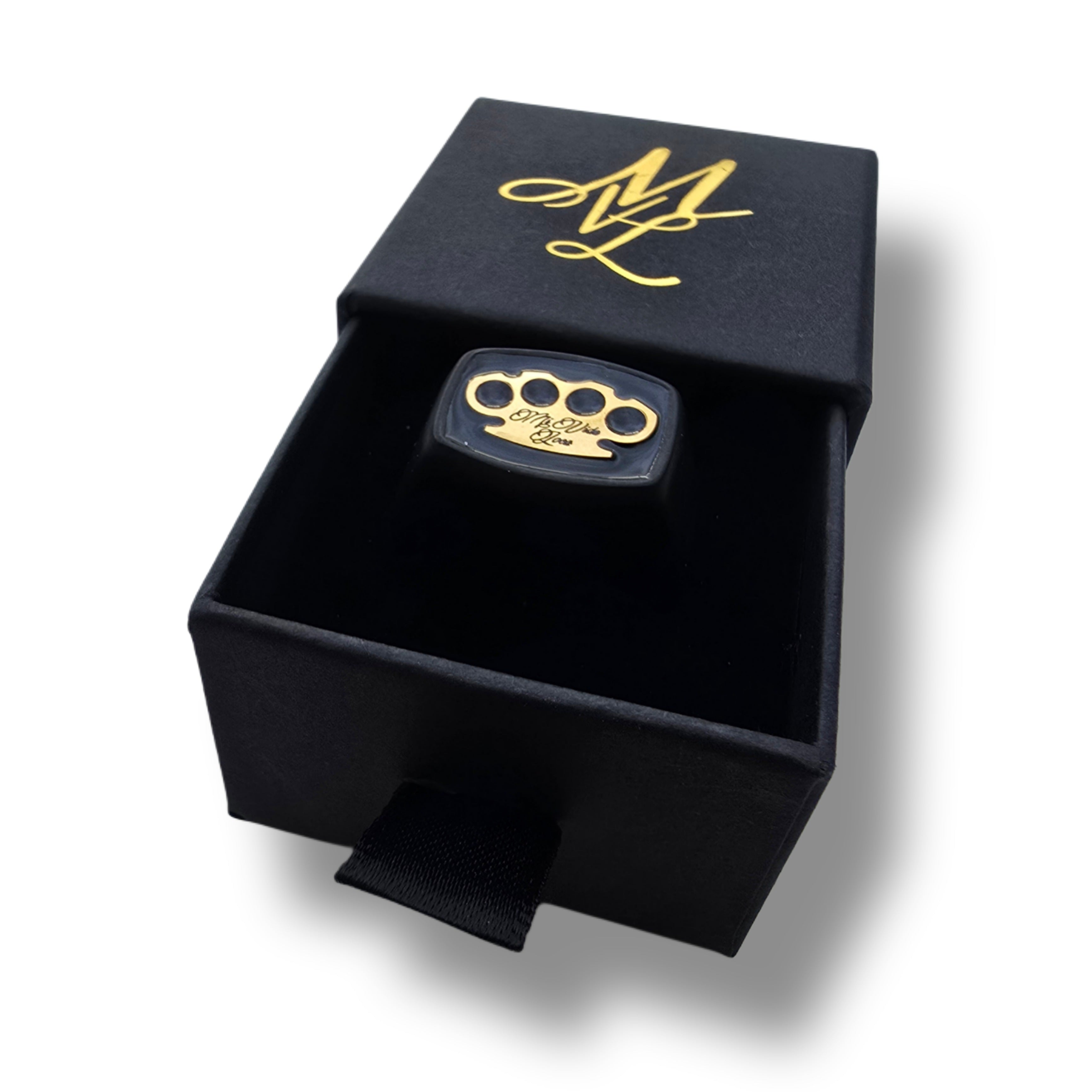 Anillo MVL Signet negro/dorado