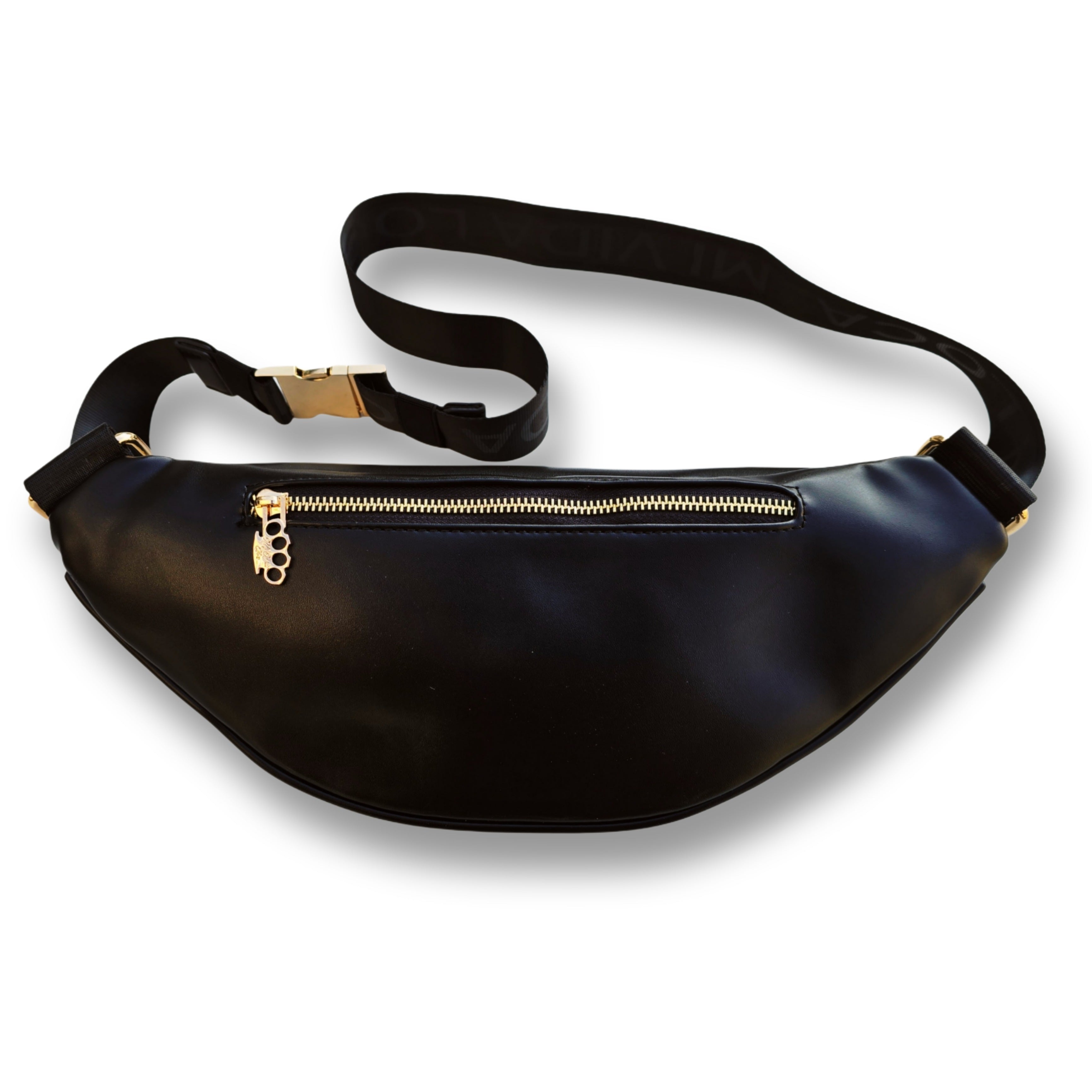 MVL embossed crossbody bag black - gold