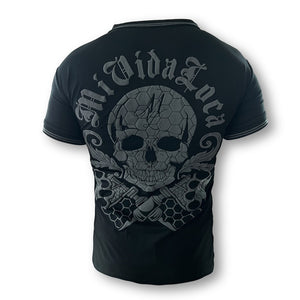 MVL Hexagon skull poloshirt - black