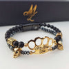 MVL „Polygonal skulls“ Armband schwarz/gold