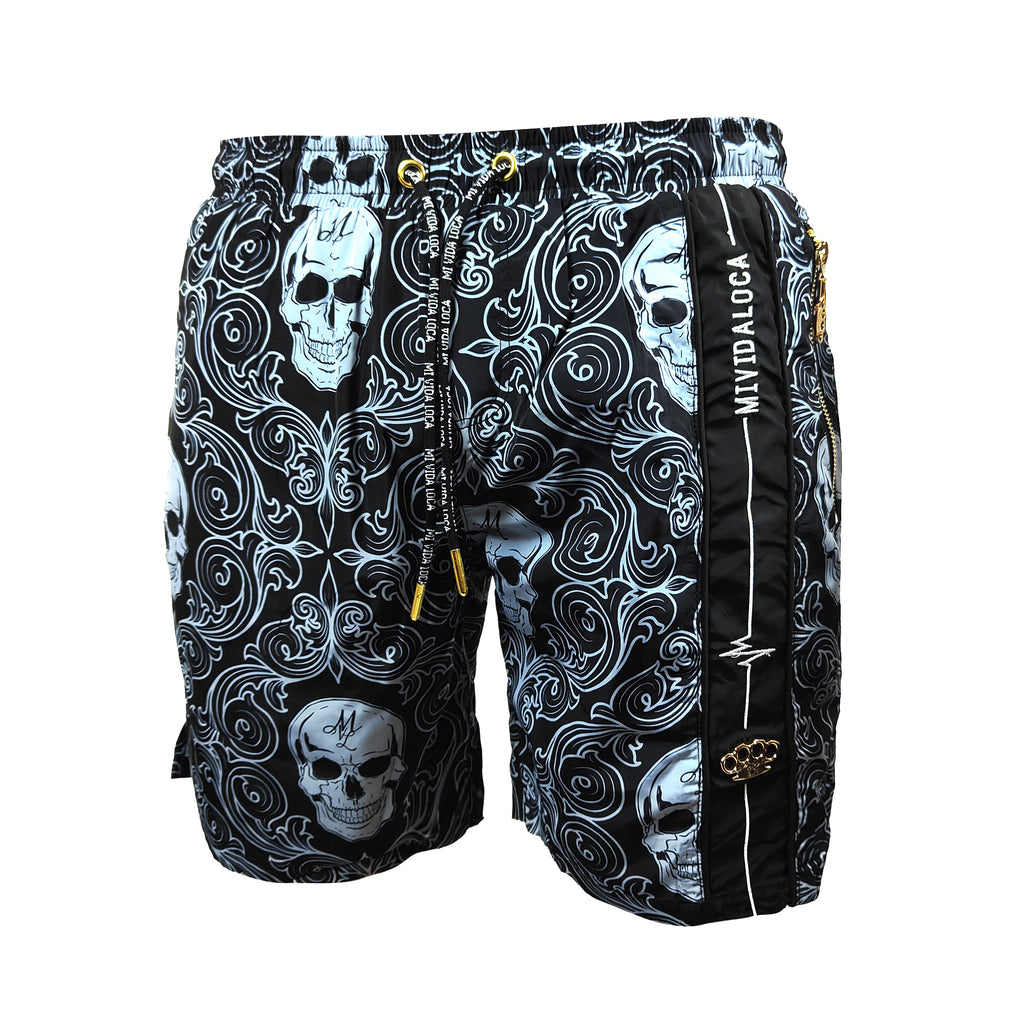MVL "Skull Madness' Swimming shorts - black