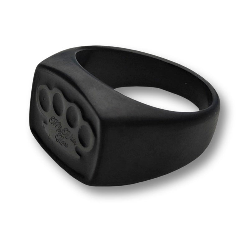 MVL Black line - Signet-ring Svart